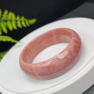 優質 漸變粉珊瑚玉手鐲 52+MM 冰潤高瓷鳳尾紋 辟邪消災 幸福保佑