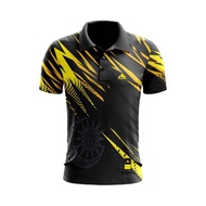 baju berkolar JERSI lelaki hitam kuning harimau malaya