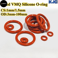TD [KJC-OXQ] Red VMQ Silicone O-ring (CS1mm/1.5mm * OD3mm-100mm) Sealing Ring, Rubber Round Gasket, 