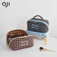 Aji Makeup Bag Wide-opening Portable Cosmetic Toiletry Bag Lightweight Travel Organizer