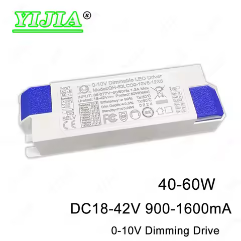 0-10V Dimmable LED Driver 900mA 1100mA 1200mA 1300mA 1500mA 1600mA Lighting Transformers For 40W42W4