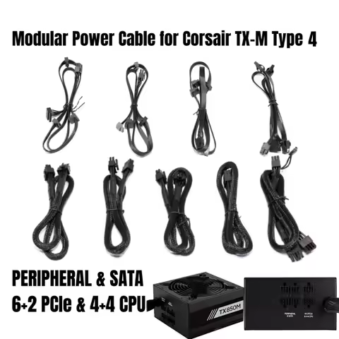 Modular Power Cable for Corsair TX850M TX750M TX650M TX550M Type 4 Modular Powers, 6+2 PCI-e 8Pin, 4