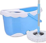 Blue Microfiber Spining Magic Spin Mop, Rotating 360° Easy Floor Mop Washable Plastic Handle Great Decoration