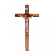 Brown Wooden Catholic Hanging Cross 27cmnatural - Wooden Cross - Cross - Catholic