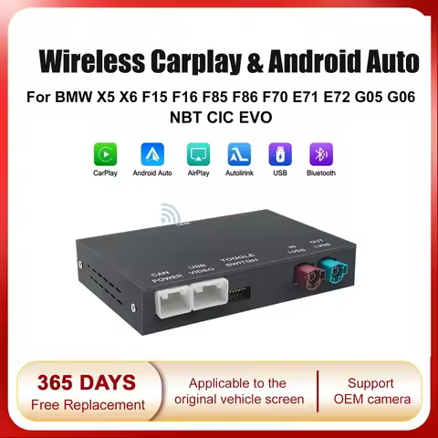 AUTOABC Wireless CarPlay For BMWX5 X6 F15 F16 F85 F86 F70 E71 E72 G05 G06 With Android Auto Mirror L