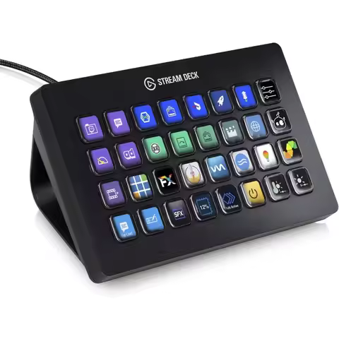 Stream Deck XL – Advanced Studio Controller, 32 macro keys, trigger actions in apps and software lik