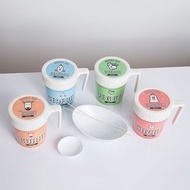 Claytan Ceramic Noodle Mug with Lid 4 Designs (Microwave Safe)