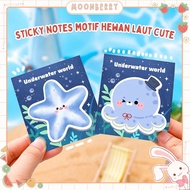 Sticky Cute Sea Animal MotifNotes Sea Animal Soft Octopus Jellyfish Fish SeaBINTANG Contents 30 Shee