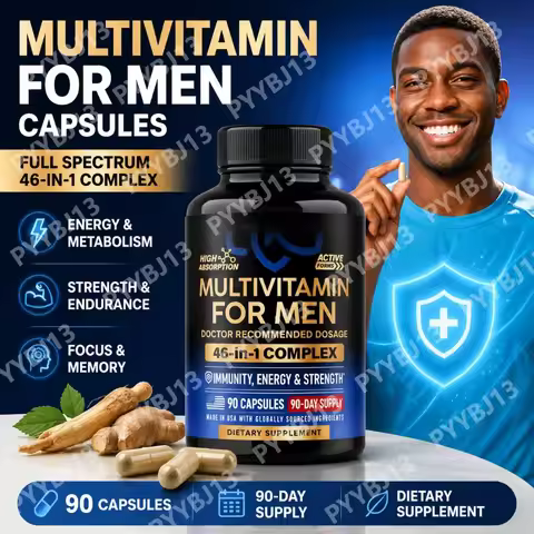 Multivitamin for Men 90 Capsules B Complex B12 Vitamin D3 K2 Zinc Magnesium Plant Extract Blend Non