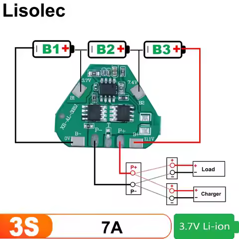 BMS 3S 12V 7A Charging Board Lipo Lithium Battery 18650 Charger Protection Board for Drill Motor 12.