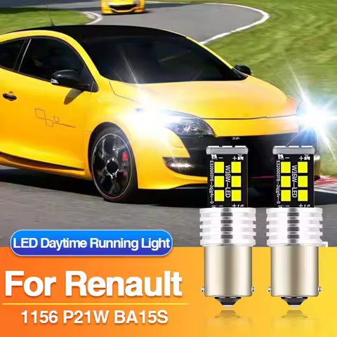 2×P21W 1156 LED Daytime Running Light BA15S Lamp for Renault Scenic 3/Laguna 3/Megane CC/Megane 3, C