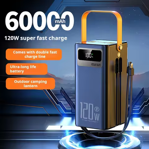 Gaiaray 50000mAh 80000mAh Portable Power Bank 120W Fast Charging Emergency Power Bank Digital Displa