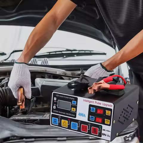 400A Car Battery Charger 220W Heavy Duty Smart Battery Charger 12V/24V Battery High Power Fast Charg