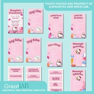 HELLOKITTY Hospital bag checklist sticker label|mommy and baby hospital bag sticker