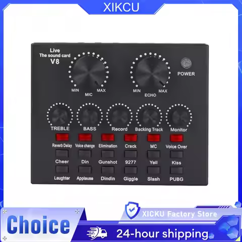 V8 V8S Audio Mixer USB External Headset Microphone Webcast Personal Live Broadcast Sound Card For Ph