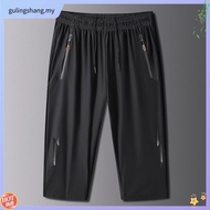 Three Quarter Pants Men 3 Quarter Pants Quick Drying Fashion Print Casual Shorts Cropped 3/4 Pants