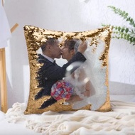 【聖誕情侶客製禮物】美人魚亮片抱枕 搞笑魔術雙面亮片咕𠱸