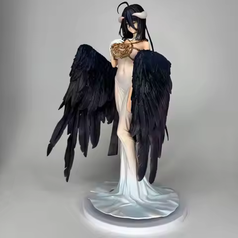 Gk Statue 24cm Overlord Albedo Pure White Devil Girl Figurine Model Collection Desktop Ornament Boy 