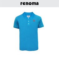 RENOMA Mens Blue Plain Solid Colour Polo Tee 100% Cotton