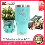 Baan Mea Moo แก้ว BEAR Rambler แก้วเก็บอุณหภูมิร้อน เย็น ขนาด 30 ออนซ์ ผิวทราย Laser ลาย สติช Stitch สามารถเก็บความเย็นได้ยาวนานกว่า 12 ชม.