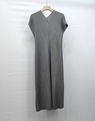 9827 One Size (45-75kg) Sanzhai Summer Slit Design V-Neck Slim Fit Slimming Dress