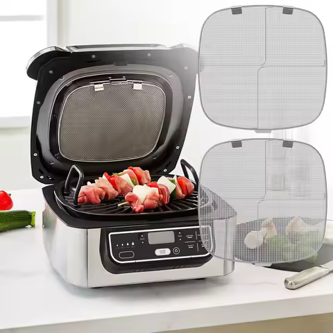 Air Fryer Fine Mesh Splash Cover Stainless Steel Splatter Screen Splatter Guard for Ninja Foodi AG30