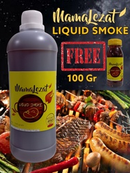 Promo bisa COD Mamalezat Liquid Smoke Perisa BBQ Bumbu Bakar Aroma Asap Food Grade 1 KG FREE 100 gra