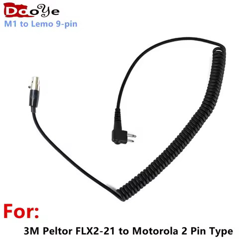 For 3M Peltor CH-3 Headsets FLX2-21 to Motorola 2 Pin Type GP68/GP300 GP2000 GP88S FLX2-21 Downlead