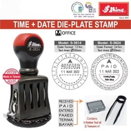 SHINY Die-Plate Stamps Time + Dater Adjustable S-3612 12hrs & S-3624 24hrs Diameter 50mm