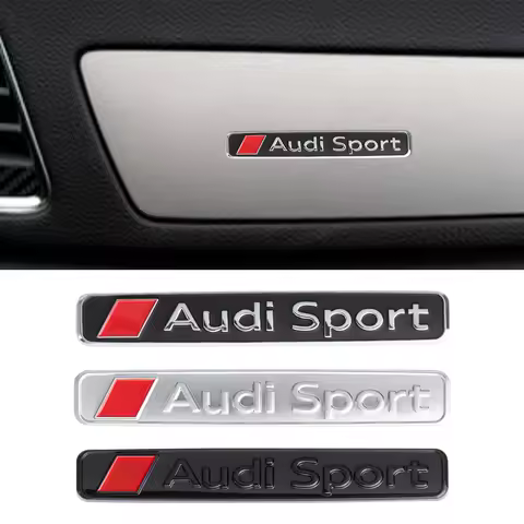 1pc 3D ABS Car Styling Body Trunk Stickers Emblem Badge Decoration Decals For Audi Sport Logo Access