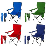 Foldable Camping Chair - Portable Lawn Chair with Back Armrest and Cup Holder for Fishing/Camping