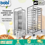 ☾ ♒ ♞,♘,♙BOBI Stainless Steel Baking Tray Rack Car 6/12/15 Layers Baking Cake Room Bread Rack Tray