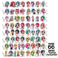 Sticker comel kartun muslimah, bertudung, 66pcs perset - wanita, novel, books sticker, kids sticker