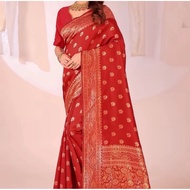 BEAUTIFUL TRADITIONAL WEAR SILK SAREE, WHITE COLOR SOUTH INDIAN SAREE, FESTIVE WEAR INDIAN SAREE