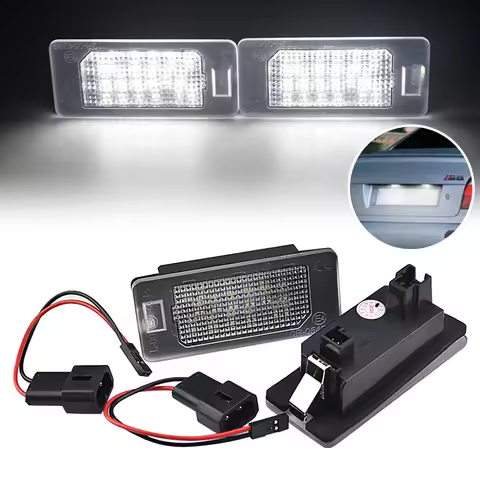 2x Led License Number Plate Light For BMW E82 E88 F22 F45 E46 M3 E90 4D LCI E91 5D E92 E93 F30 F31 F