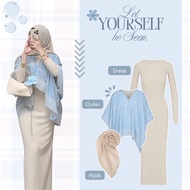 Modern Eid Outfit Hijab Style (Arwen Outer, Orina Slim Dress, Square Hijab) - LU231