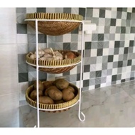 Iron onion rack, iron multipurpose rack, stack 3 iron racks