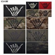 [Customized] Skeleton Finger Right Gesture 666IR Recognition Seal Luminous 3D Velcro Patch/Badges/ar