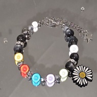 GD GD GD Gwon Ji-Dragon Dark Beaded Niche Support Bracelet New Style Unique Design All-Match Bracele