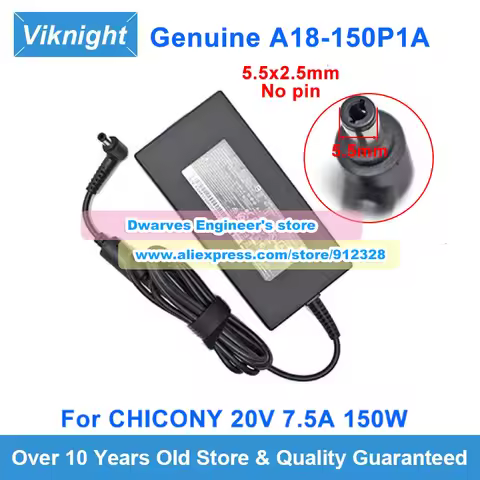 Genuine Chicony A18-150P1A AC Adapter 20V 7.5A 150W Power Supply for Gigabyte G5 ME Gaming Laptop Ch
