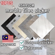 [READY SYOCK]10PCS DaintyHome 45cm X 45cm PVC Marble Tiles Self Adhesive Floor Sticker Vinyl Floorin