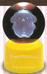 🈹️Sanrio Pompom Purin 布甸狗 3D Clear Ball Light LED Color 發光 3D 水晶球 擺設 (扭蛋) C-238