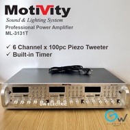 [Built in Timer, 600pc Piezo Tweeter] Motivity ML-3131T 6 Channel Professional Amplifier Swiftlet Fa