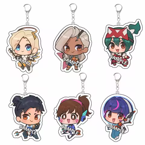 For Overwatch Game Peripheral Mercy Juno Kiriko Lifeweaver Sombra Acrylic Keychain Backpack Accessor