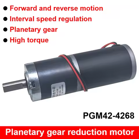42mm DC Gear Motor PGM42-4268 Planetary Gear 12V 24V Steel Pipe Large Torque Adjustable Low-speed Sm
