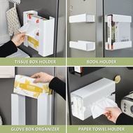 【 LCG5】-Magnetic Glove Tissue Dispenser Paper Towel Holder Wall Mount Fridge Holder for Wipes Napkin