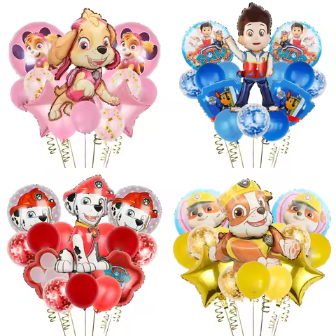 5pcs Paw Patrol Aluminum Film Balloon Paw Patrol Team Balloon Children's Birthday Party Cartoon Livi