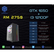 RUFIS Custom Gaming PC Package (INTEL I3-12100F / GTX 1650 / 8 GB RAM / 250 GB SSD)