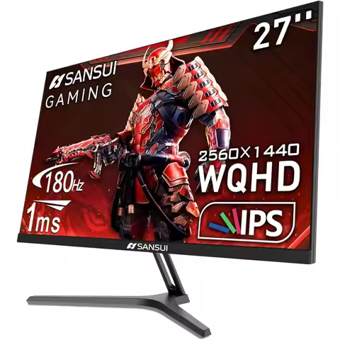 WQHD 2560 x 1440 IPS Gaming Monitor, 180Hz 1ms Computer Monitor, DP 1.2 x2 | HDMI 2.0 x2 | VESA Moun