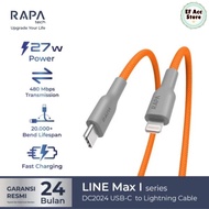 RAPAtech DC2024 DATA CABLE LIGHTNING TO TYPE-C 27W NYLON BRAIDED THICK STRONG FOR iphone 11 12 13 14
